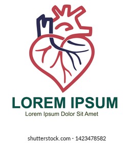 vector logo about heart design and nerve heart nerves