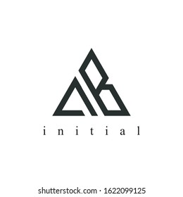 Vector logo about the initials A and B in the form of a triangle.