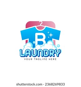 vector logo about laundry service, letter b