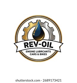 Logotipo de Vector sobre el aceite lubricante adecuado para empresas de aceite sintético y no sintético 