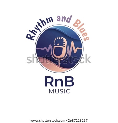 vector logo about RnB music or Rhythm and Blues with a modern music concept 