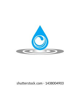 vector logo about water falls