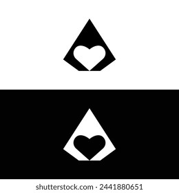 vector logo, abstract, arrow and lovely, suitable for dating companies, dating applications, dating sites, technology, internet, computers, applications, etc., black and white.