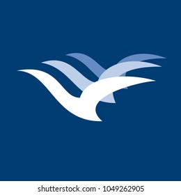 Vector logo abstract  bird in flight