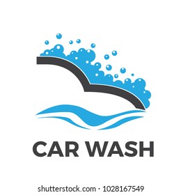 Vector logo abstract car and soap, carwash