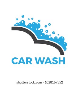 Vector logo abstract car and soap, carwash