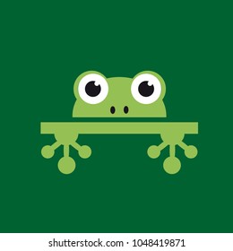 Vector logo abstract frog on green background