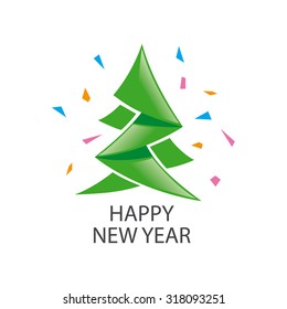 vector logo abstract green Christmas tree