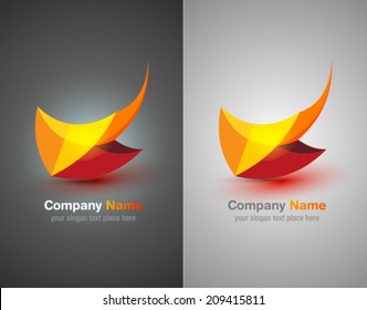 Vector logo abstract icon. Corporate identity. Design elements. Orange shapes.