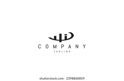 Logotipo vectorial Ilustración abstracta de la silueta de la ciudad en un estilo de círculo lineal.