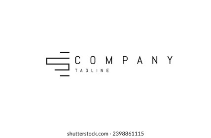 Vector logo Abstract illustration of city silhouette in a linear style.