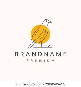 Imagen abstracta del logotipo vectorial de un pájaro en un estilo minimalista.