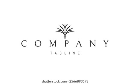 Vector logo with an abstract image of a bouquet of flowers in a minimalist style.