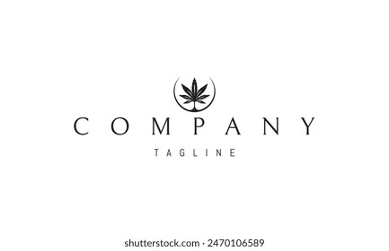 Logo de Vector con una Imagen abstracta de hojas de cannabis.
