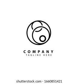 Vector logo with abstract image of circle