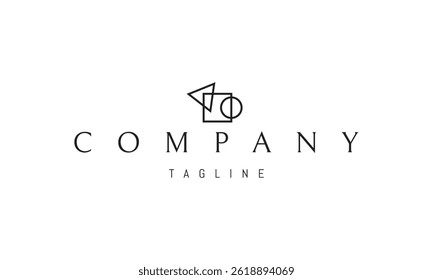Logo d'Image vectorielle avec une Image abstraite d'une composition de formes géométriques triangle, cercle et carré.