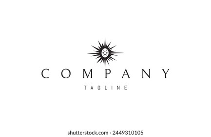 Un logotipo de Vector con una Imagen abstracta de un diamante que brilla como el sol.