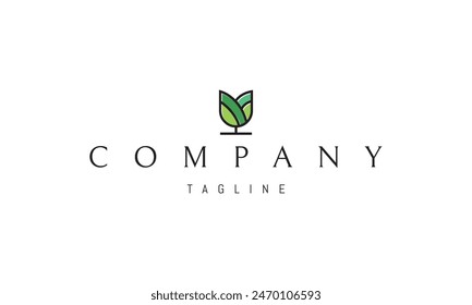 Un logotipo de Vector con una Imagen abstracta de una flor en forma de vaso.