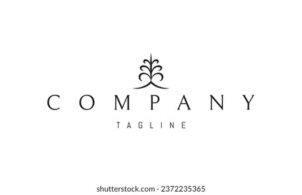 A vector logo with an abstract image of a fountain in the form of a tree.
