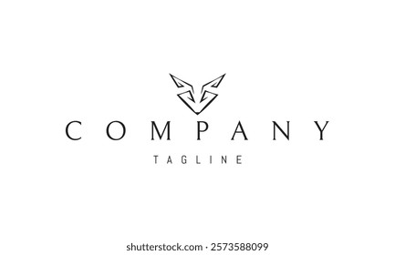 Vector logo with an abstract image of a foxs head in a linear style.