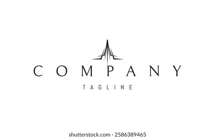 Vector logo with an abstract image of a futuristic airplane.