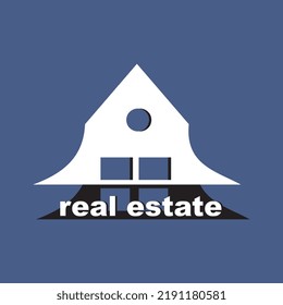 Imagen abstracta del logo vectorial de la casa en un estilo minimalista.