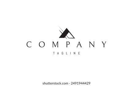 Un logotipo de Vector con una Imagen abstracta de una casa y un techo en forma de la letra A.