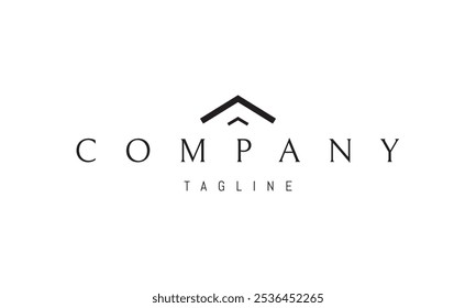 Vector logo with an abstract image of a house roof in a minimalist style.