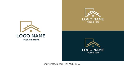 Vector logo with abstract image of a house