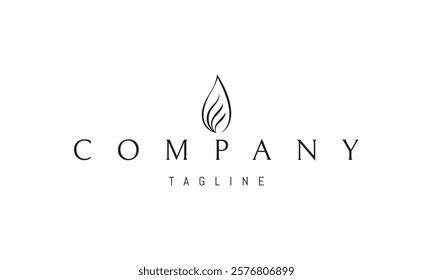 Vector logo with an abstract image of a leaf in the form of a flame.