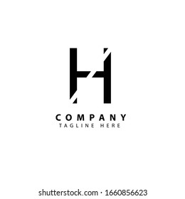 Logo der Vektorillustration mit abstraktem Bild des Buchstabens H