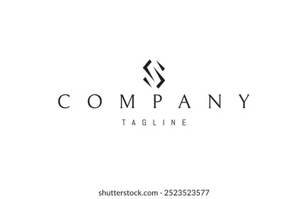 Vector logo with an abstract image of the letter S in a white space style.