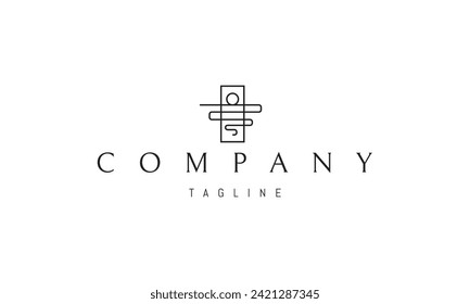 Vector logo with an abstract image of a lunar road in a linear style.