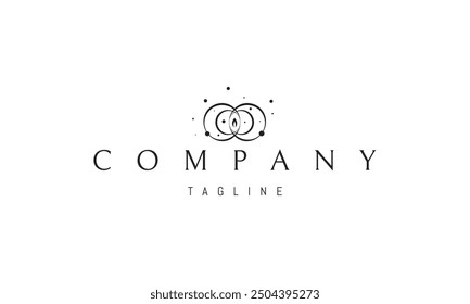 Vector logo with abstract image of magnetic fields in linear style.