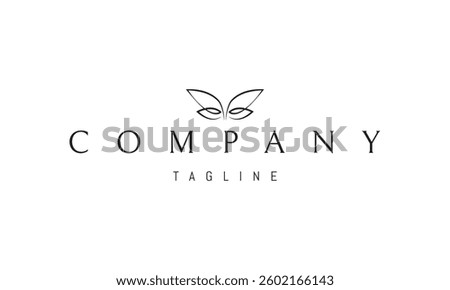 Vector logo with an abstract image of a mask in the form of a butterfly.
