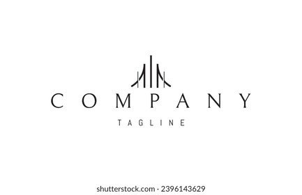 Vector logo with an abstract image of modern architecture in a modern style.