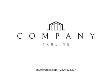 Vector logo with an abstract image of a modern building in a contemporary style.