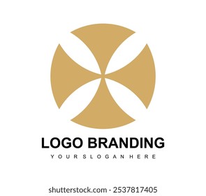 Logotipo vetorial com uma imagem abstrata de uma mansão moderna em um estilo linear