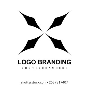 Logotipo vetorial com uma imagem abstrata de uma mansão moderna em um estilo linear