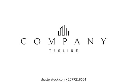 Vector logo with an abstract image of a modern residential complex.