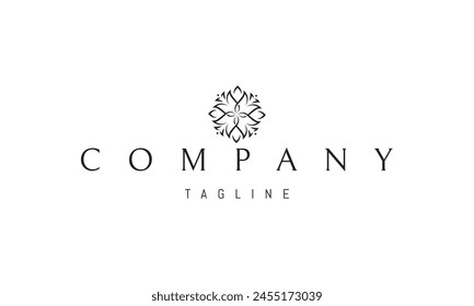 A vector logo with an abstract image of a pattern of flowers in the form of bells.