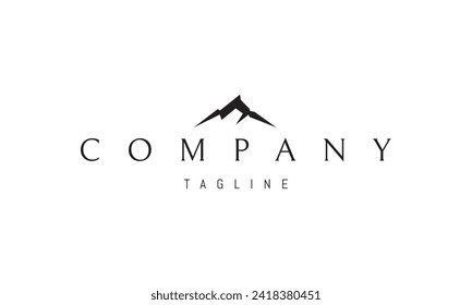 Un logotipo vectorial con una imagen abstracta de la cima de una majestuosa montaña.