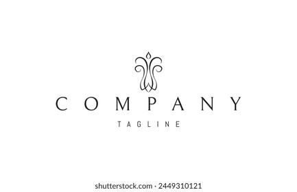 A vector logo with an abstract image of a perfume made up of flowers.