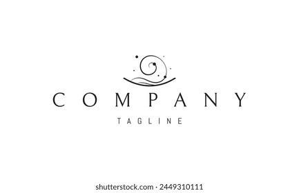 A vector logo with an abstract image of a plate of pasta in the form of waves.