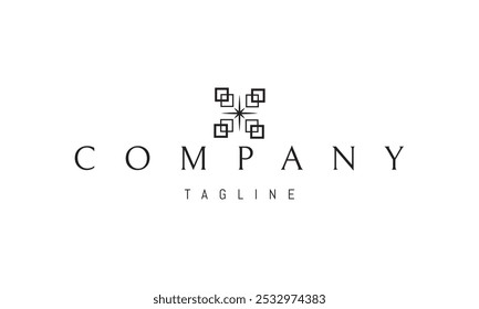Logotipo de Vector con una Imagen abstracta de un código QR con una estrella en su interior.