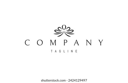 A vector logo with an abstract image of a ribbon bow in the form of a flower.
