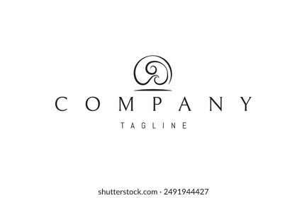 A vector logo with an abstract image of a sea wave that smoothly turns into the sun.