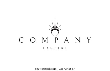 A vector logo with an abstract image of a shining ring.