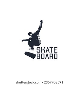 vector logo with an abstract image of a skateboard