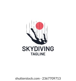 vector logo with an abstract image of skydiving